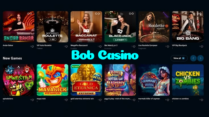 available types of Bob Casino bet including pre-match live express and system bets